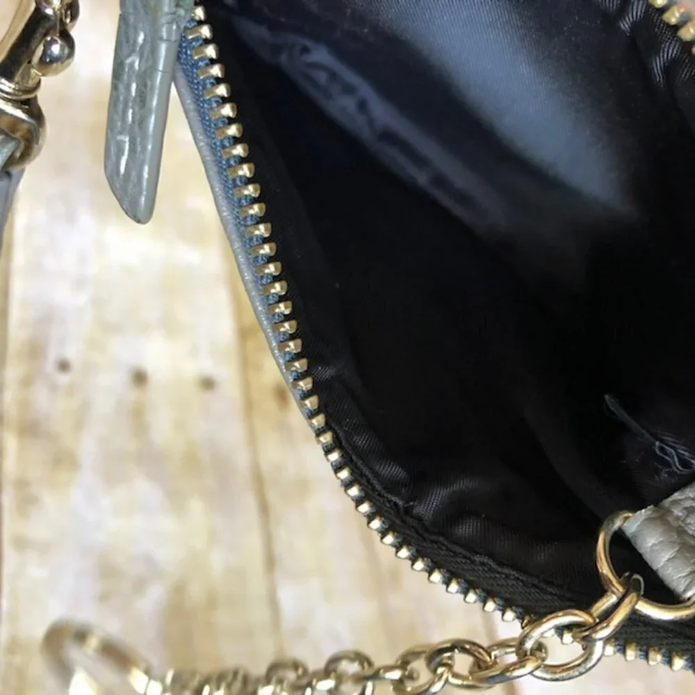 Dooney & Bourke Grey Signature Wristlet with Leather Trim